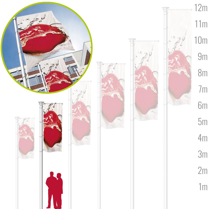 Der Fahnentyp "Ausleger" ist für Masten mit einem Mastausleger.